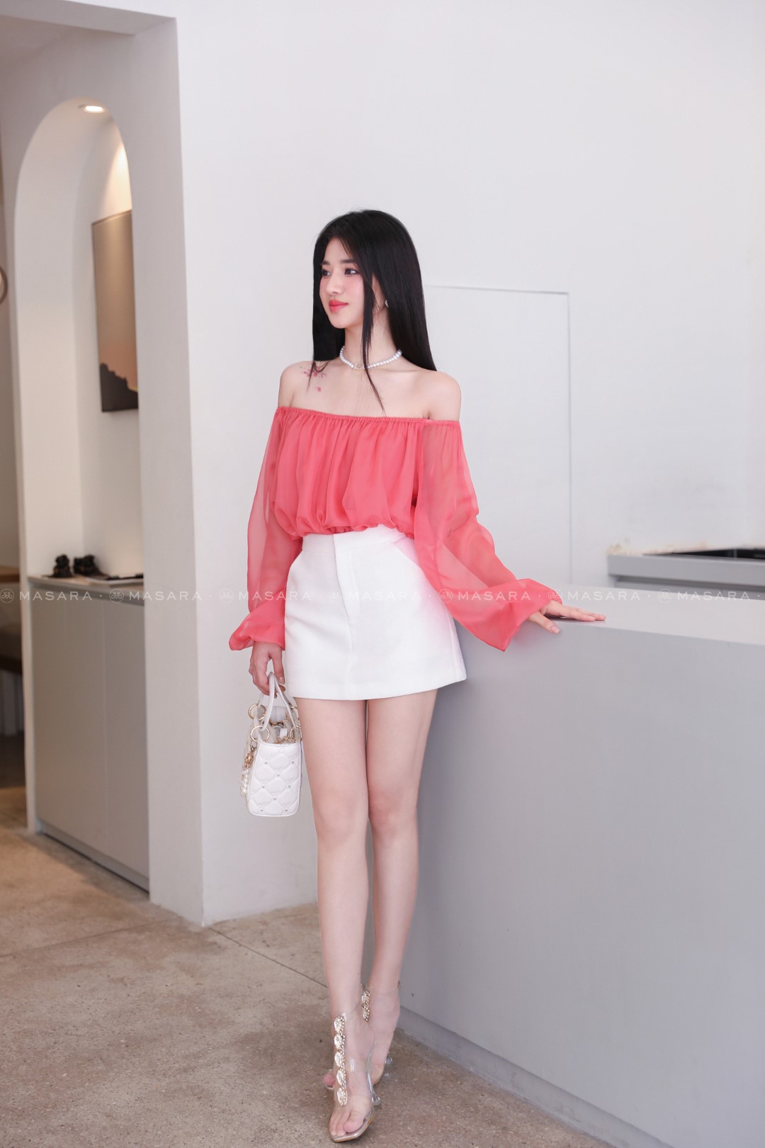 ÁO TRỄ VAI TƠ HỒNG CAM