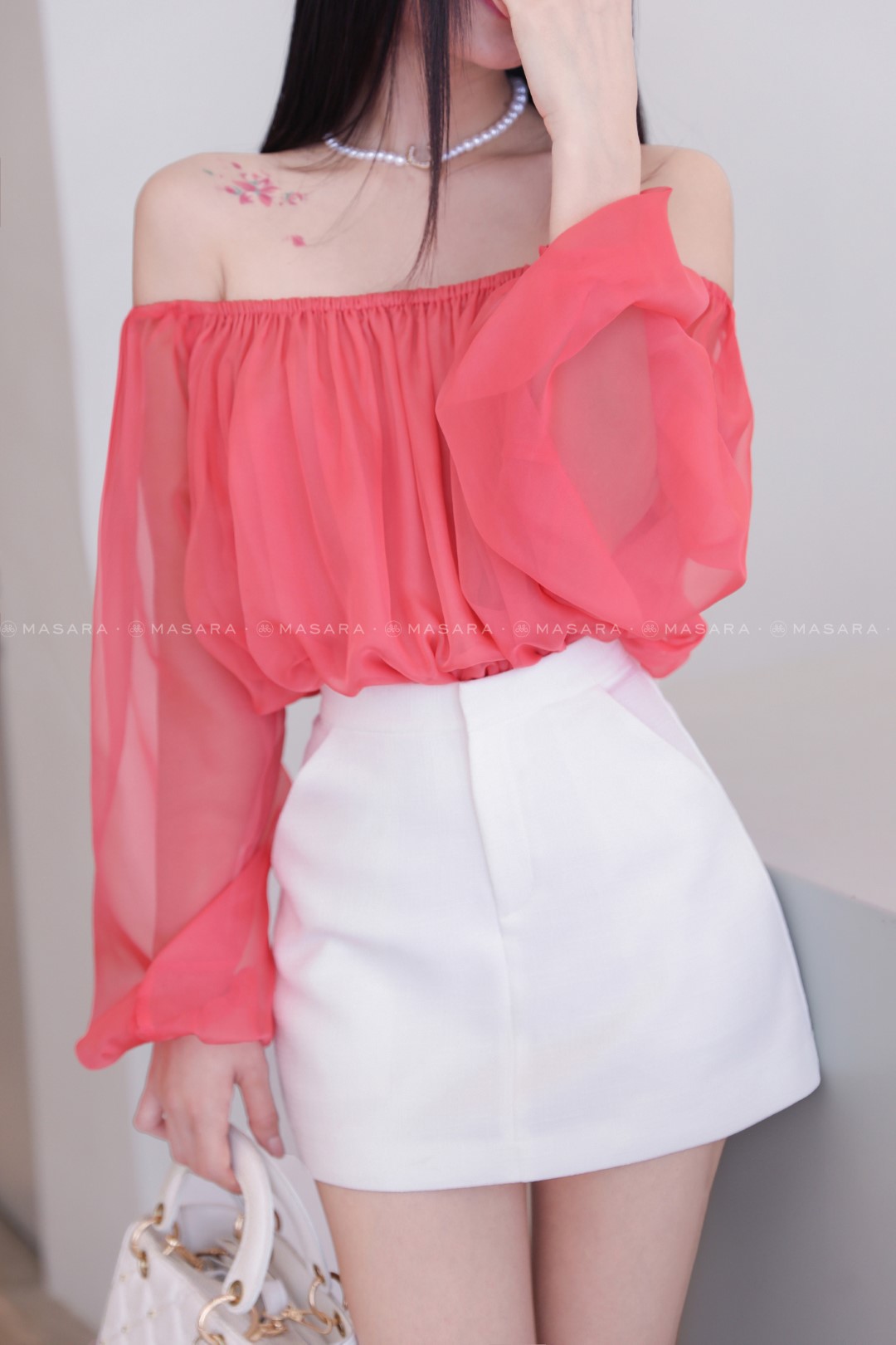 ÁO TRỄ VAI TƠ HỒNG CAM