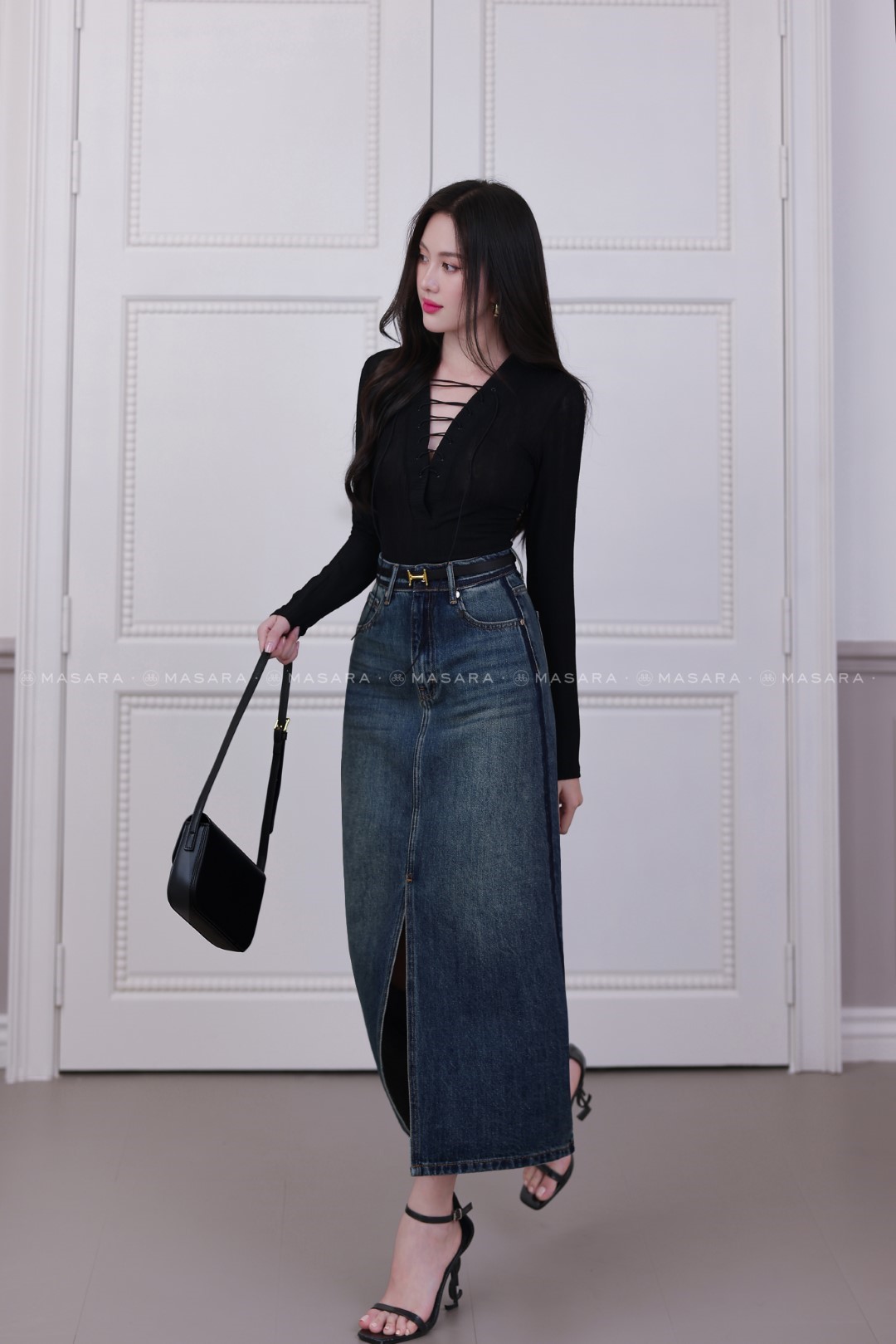 CHÂN VÁY JEANS MIDI XẺ TÀ A2575 - Ovan.vn | Thời Trang Nữ - Túi xách nữ -  Balo nữ - Ví nữ - Giày nữ