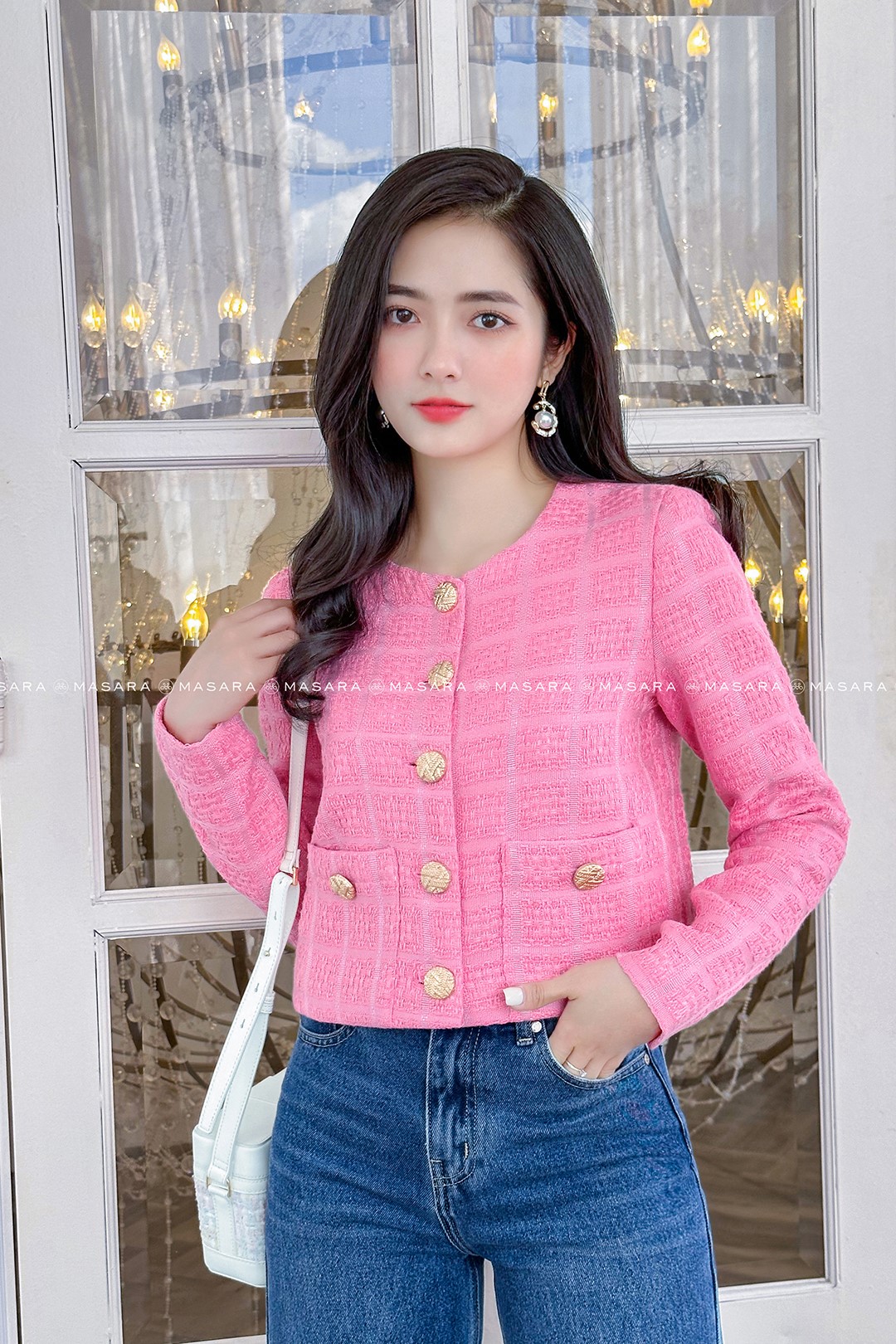 Set vest blazer nữ áo  quần màu hồng L043H S4XL  Lucy Closet