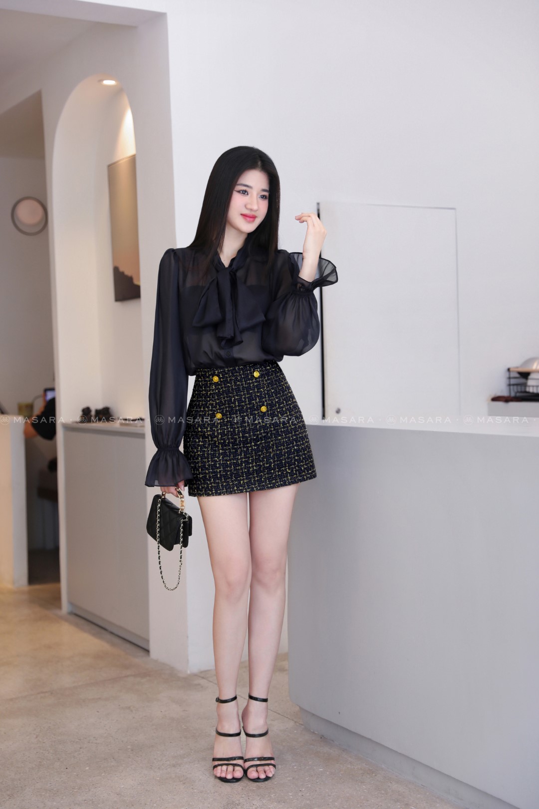 ÁO TƠ XANH TÍM THAN NƠ CỔ