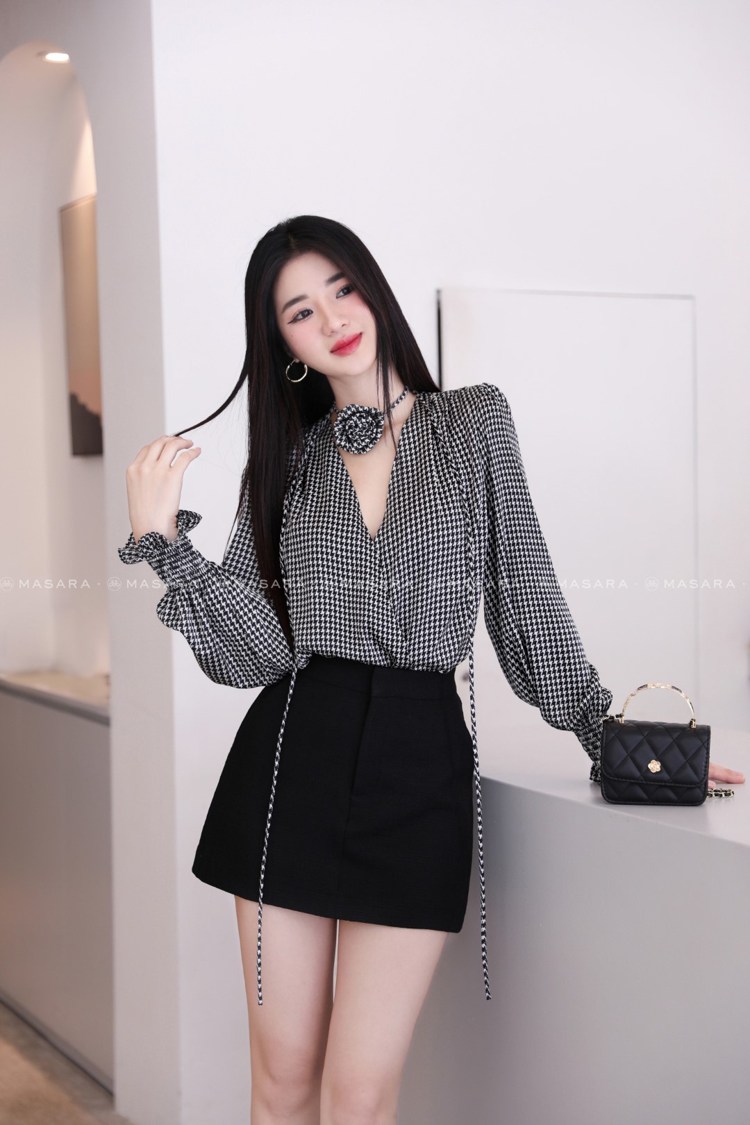 ÁO LỤA KIMONO ZICZAC  + CHOCKER