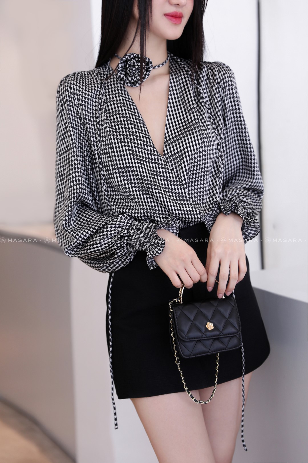 ÁO LỤA KIMONO ZICZAC  + CHOCKER