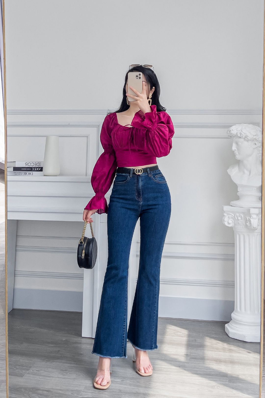 ÁO COTTON THÊU TAY BỒNG TÍM ĐỎ