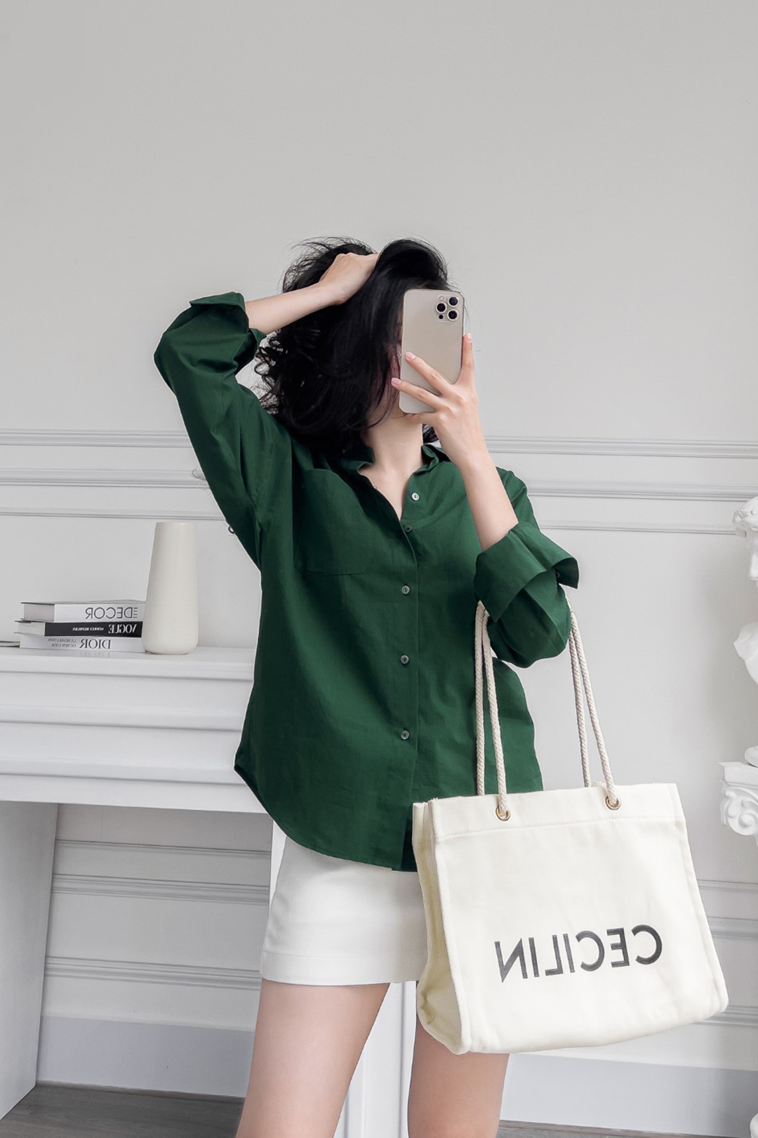 ÁO FORM RỘNG NHẬT XANH LỤC