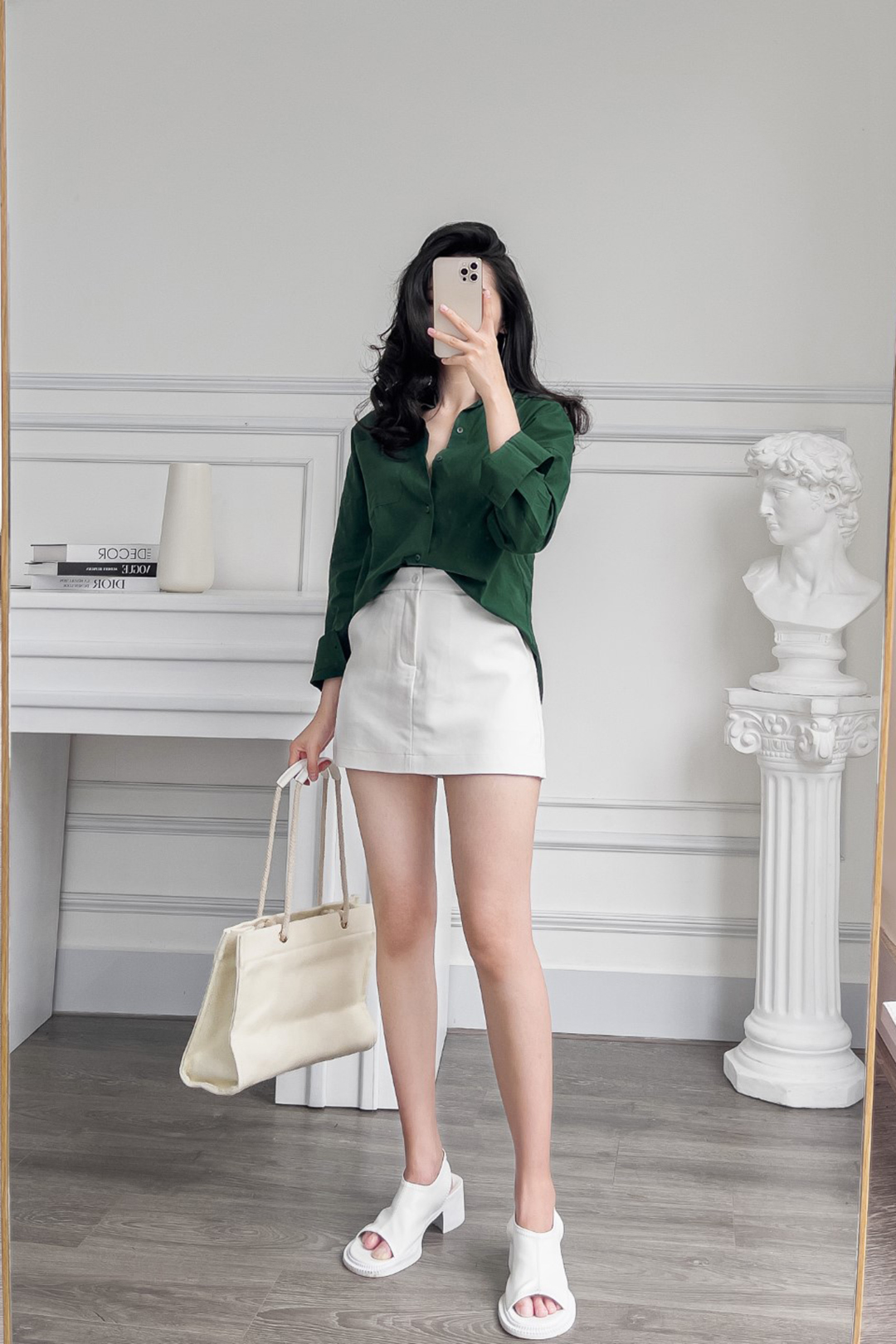 ÁO FORM RỘNG NHẬT XANH LỤC