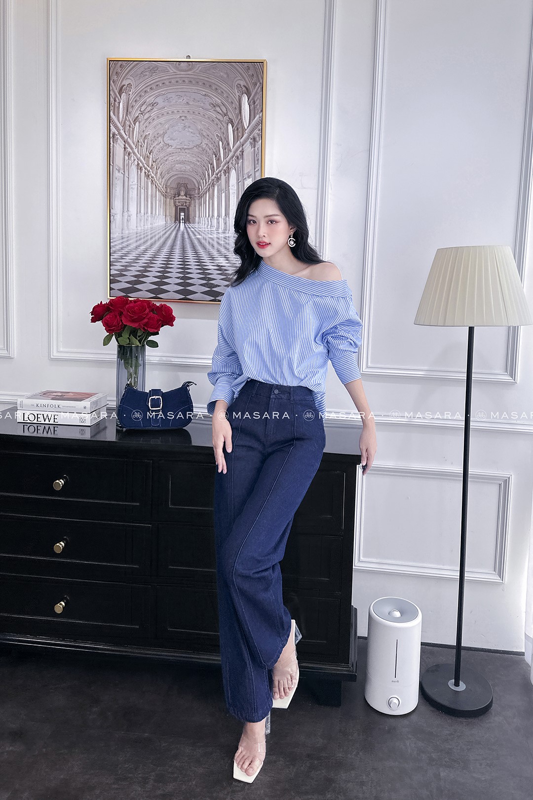 ÁO THÔ COTTON KẺ TRỄ VAI