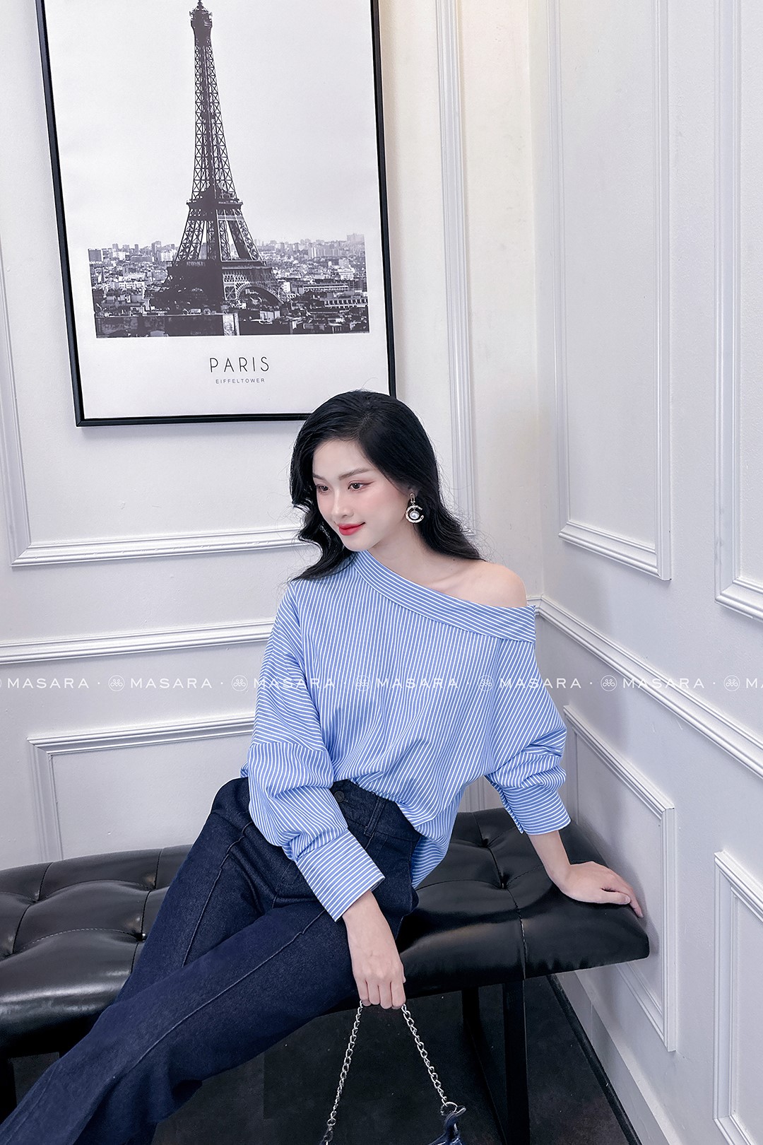 ÁO THÔ COTTON KẺ TRỄ VAI
