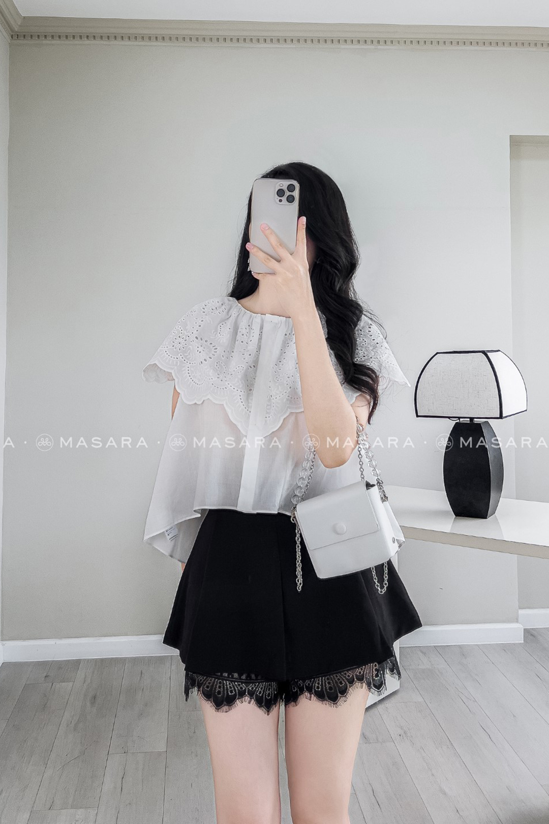 ÁO BOI THÊU COTTON TRẮNG CARA