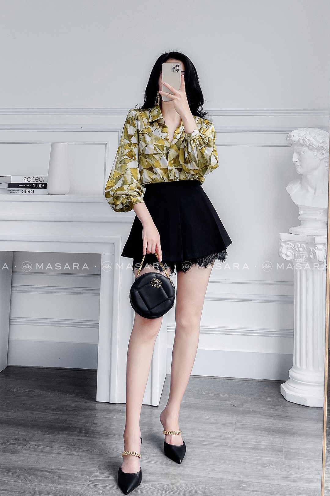 ÁO SƠ MI LỤA KIM CƯƠNG XANH NGỌC