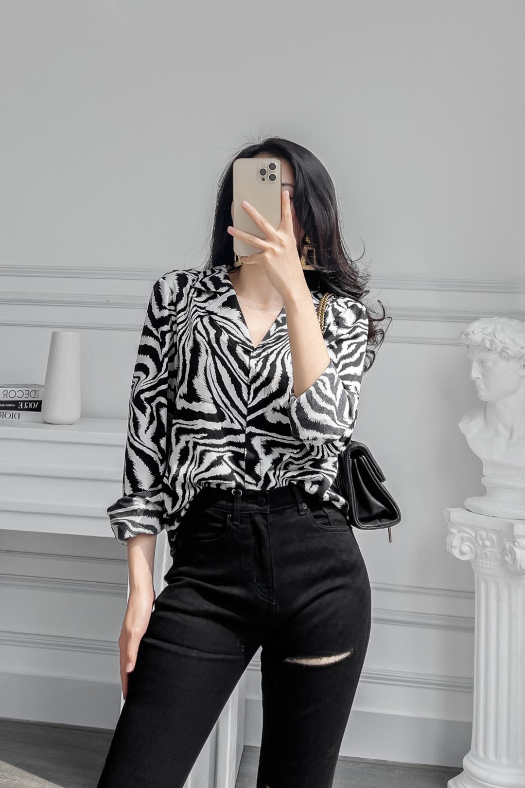 SƠ MI LỤA NGỰA VẰN CỔ DAN-TON