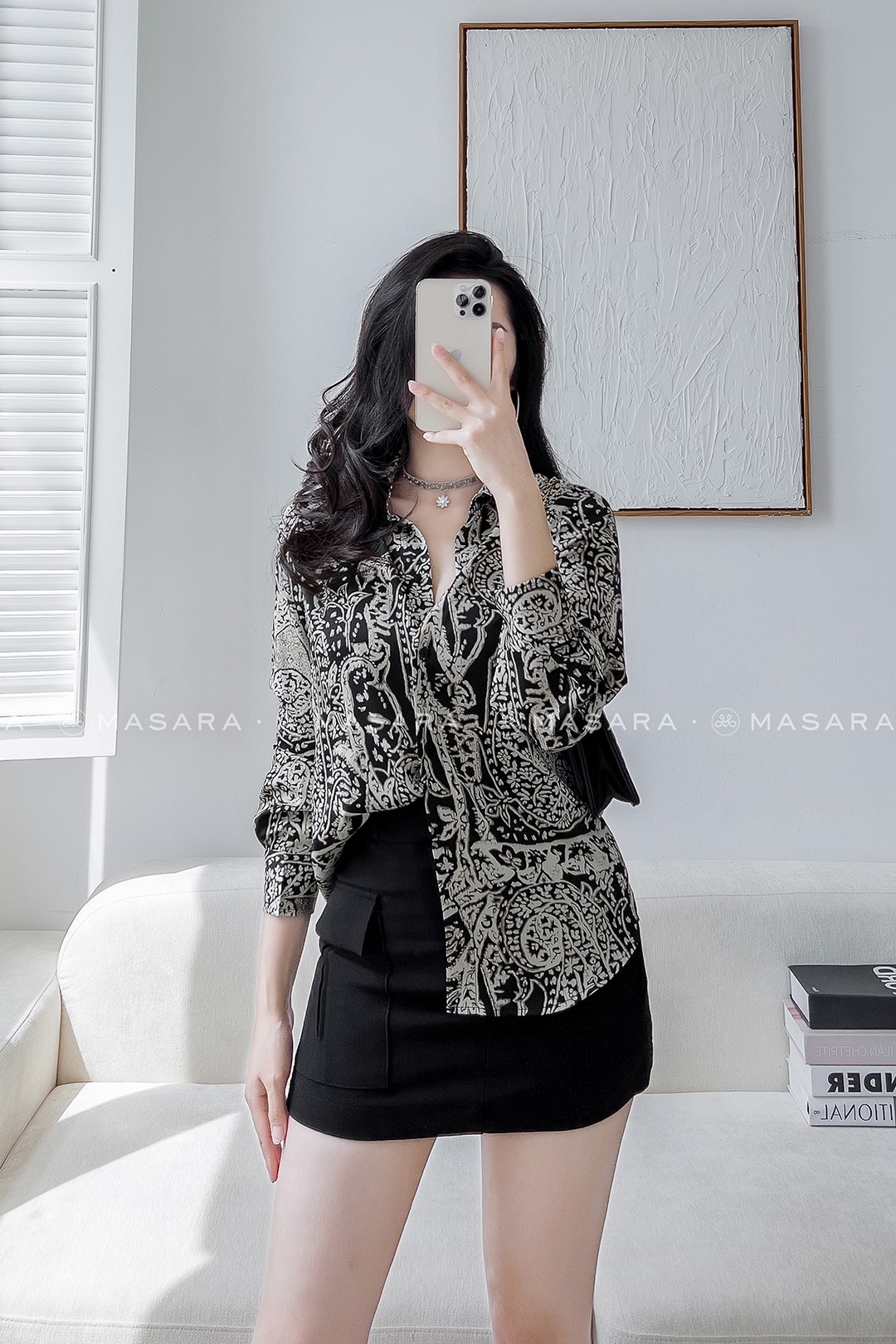 SƠ MI LỤA HOẠ TIẾT ROYAL