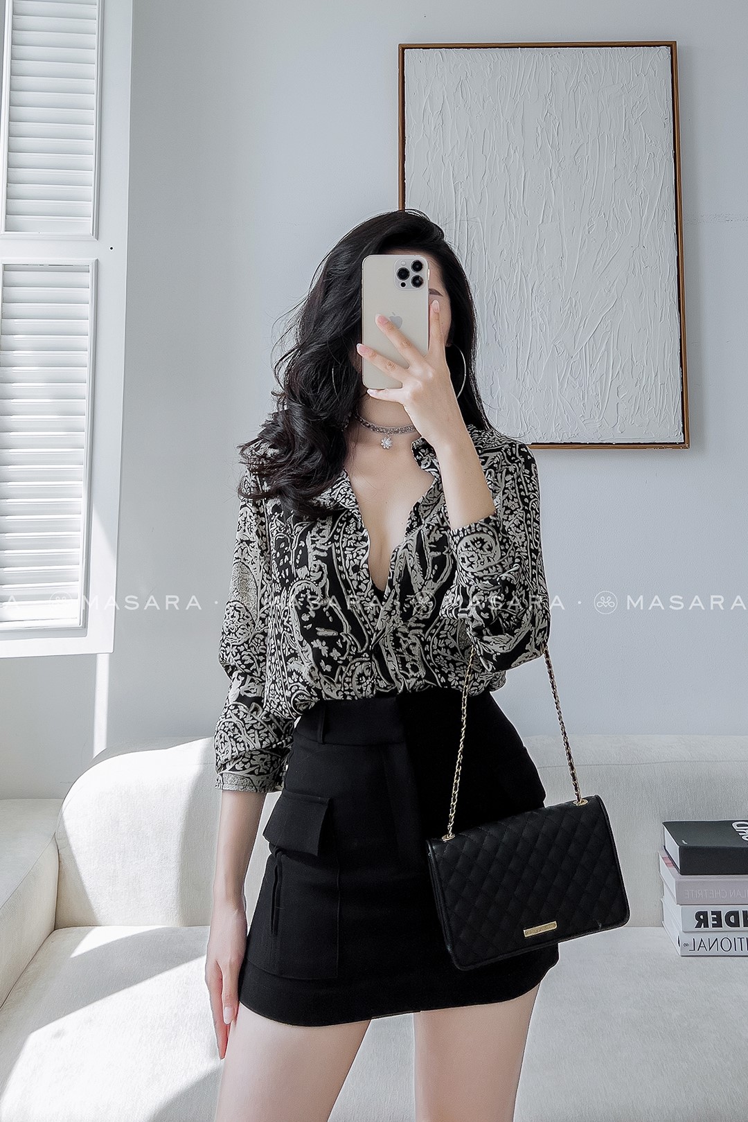 SƠ MI LỤA HOẠ TIẾT ROYAL