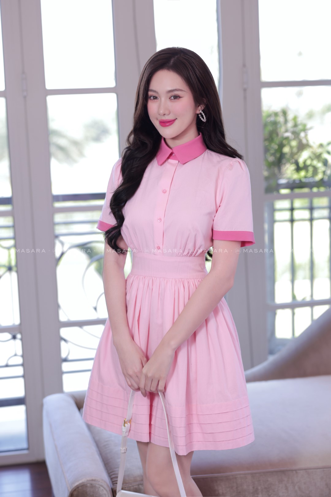 ĐẦM THÔ COTTON HỒNG PHỐI