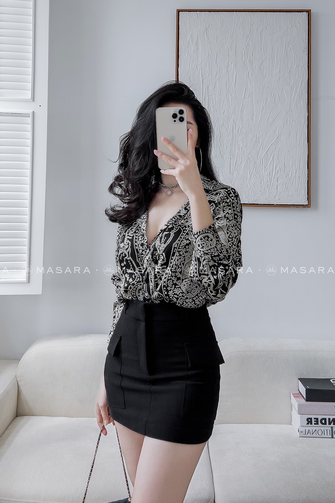 SƠ MI LỤA HOẠ TIẾT ROYAL