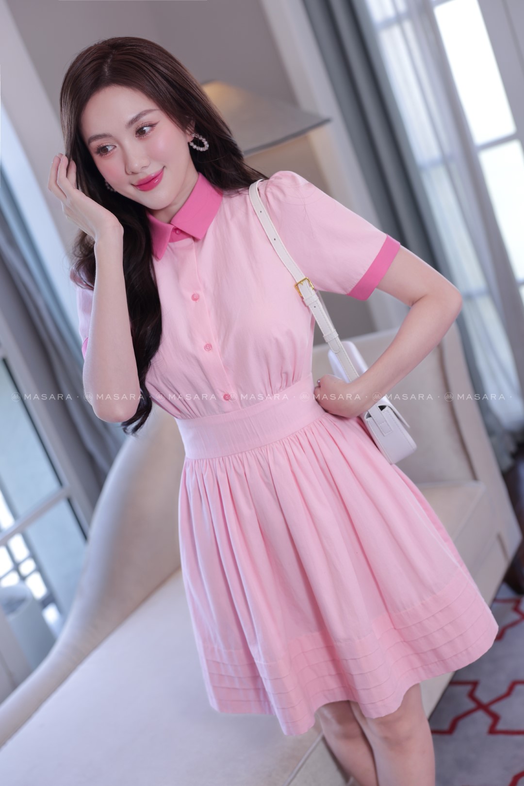 ĐẦM THÔ COTTON HỒNG PHỐI