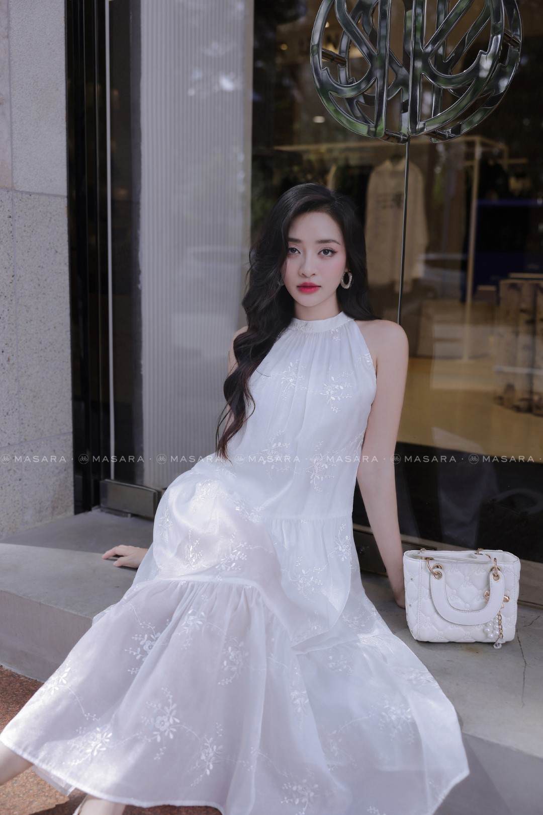 ĐẦM TẰM THÊU HOA TRẮNG