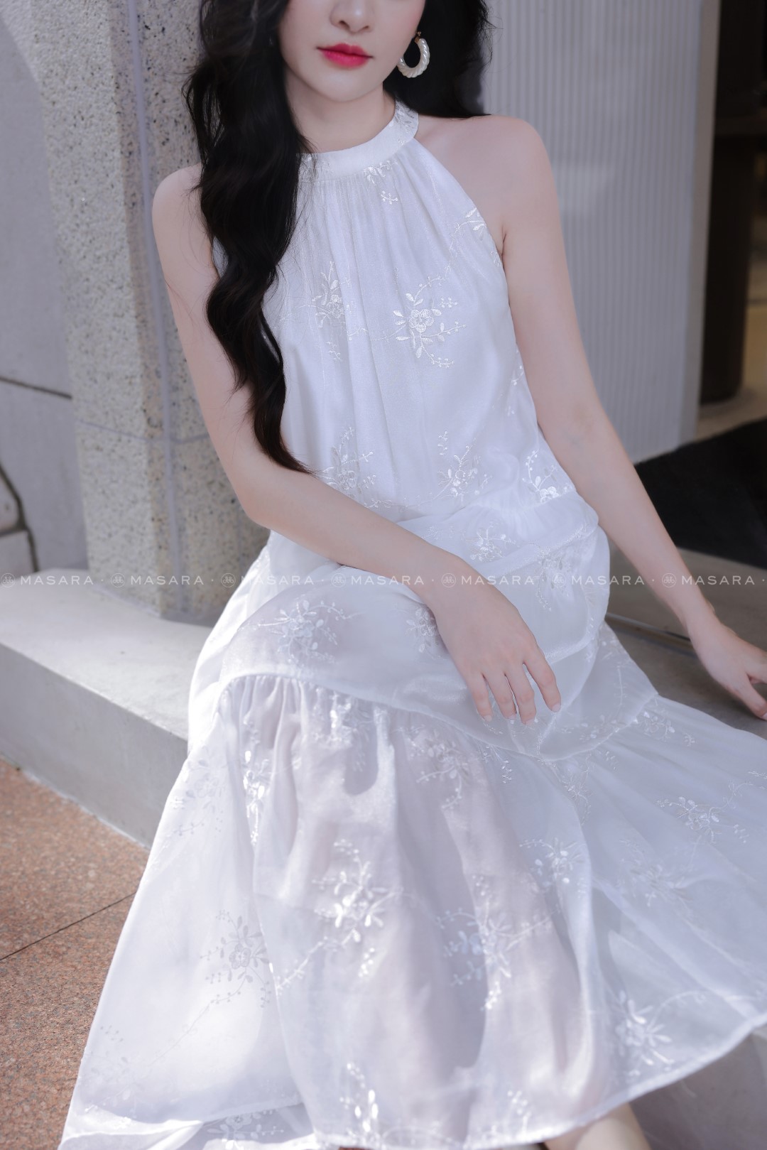 ĐẦM TẰM THÊU HOA TRẮNG