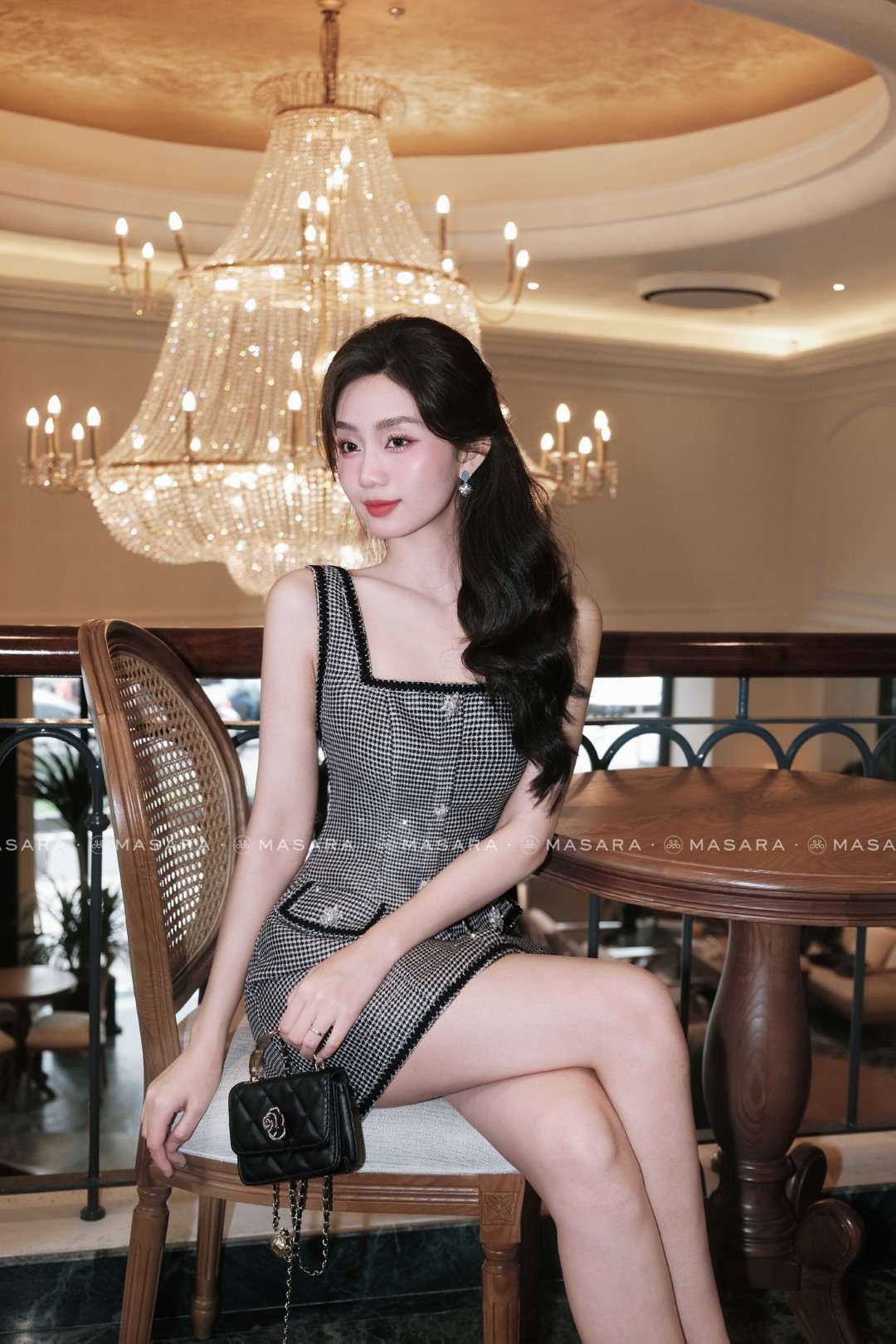 ĐẦM TWEED ĐÍNH KIM SA
