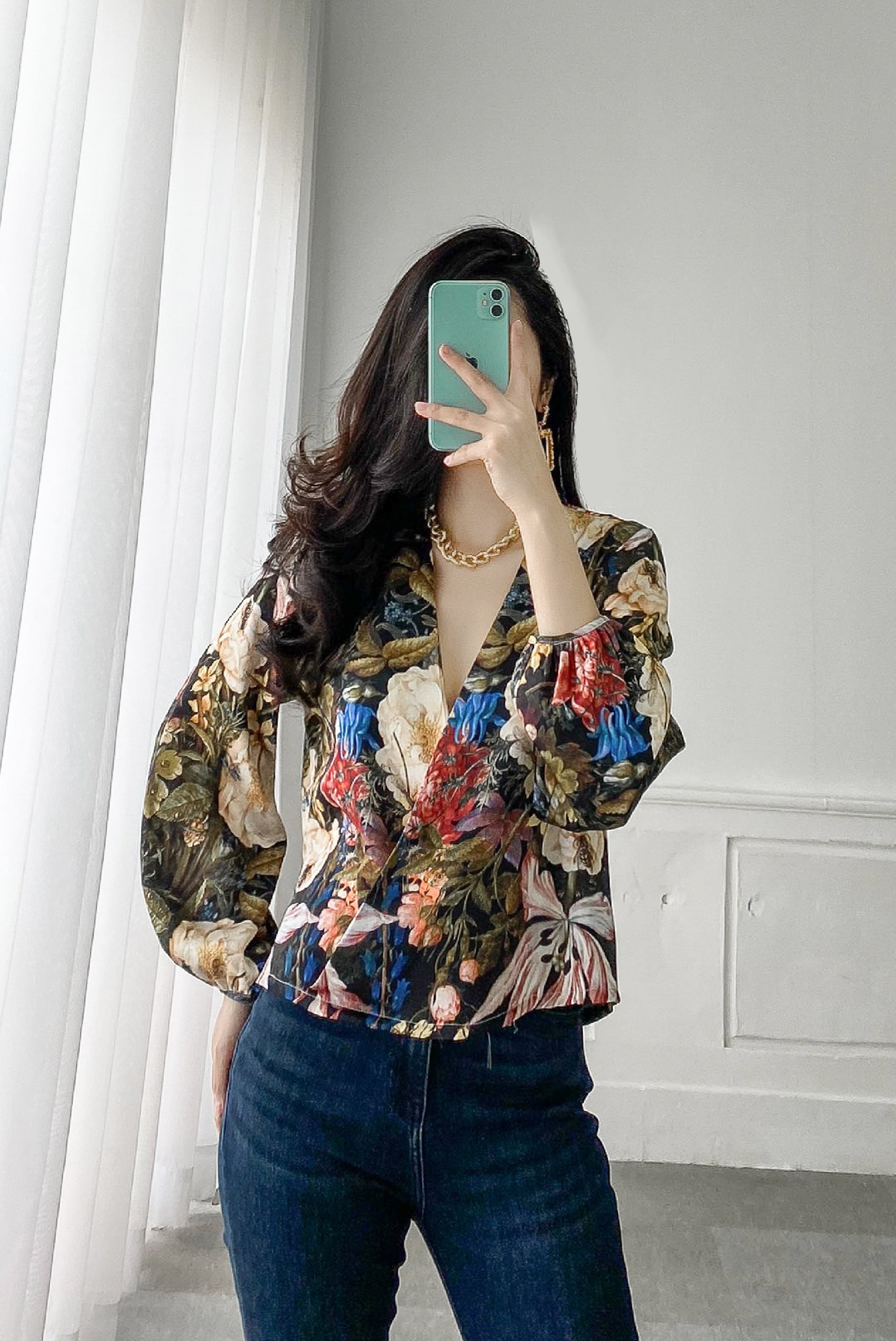 ÁO KIMONO LỤA (HOA)
