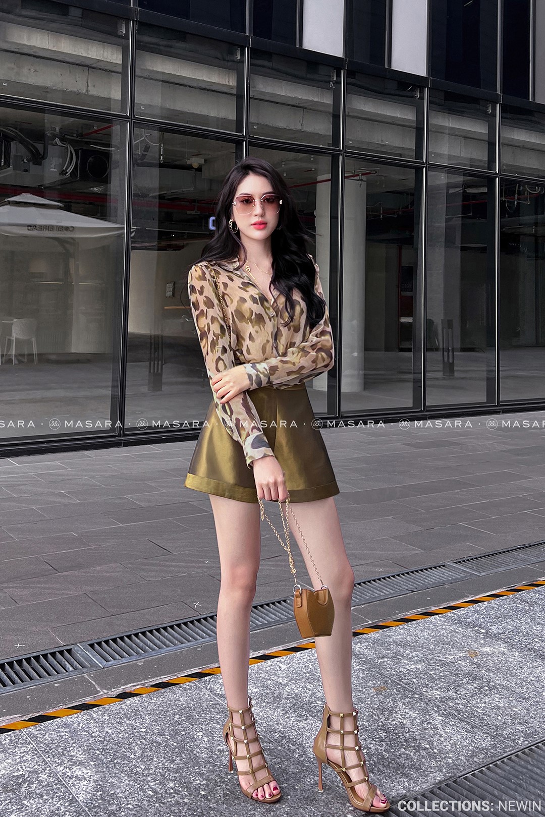 ÁO SƠ MI TƠ HOẠ TIẾT BÁO RÊU