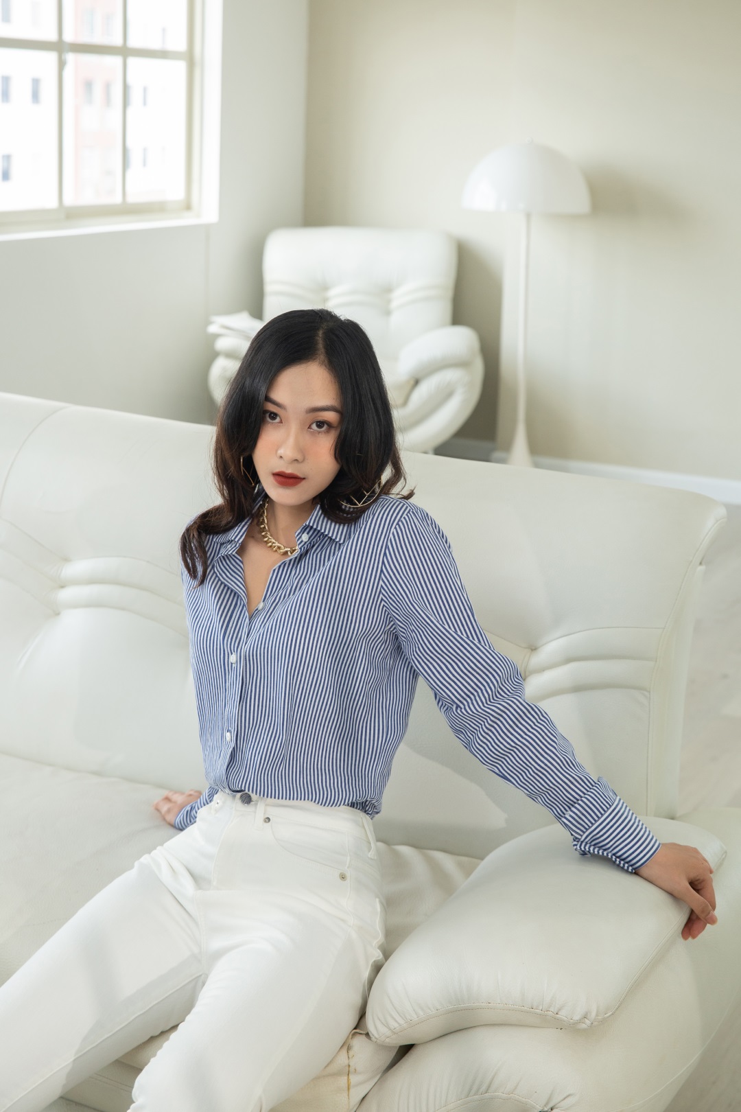 ÁO SƠ MI KẺ NHÍ XANH ĐẬM