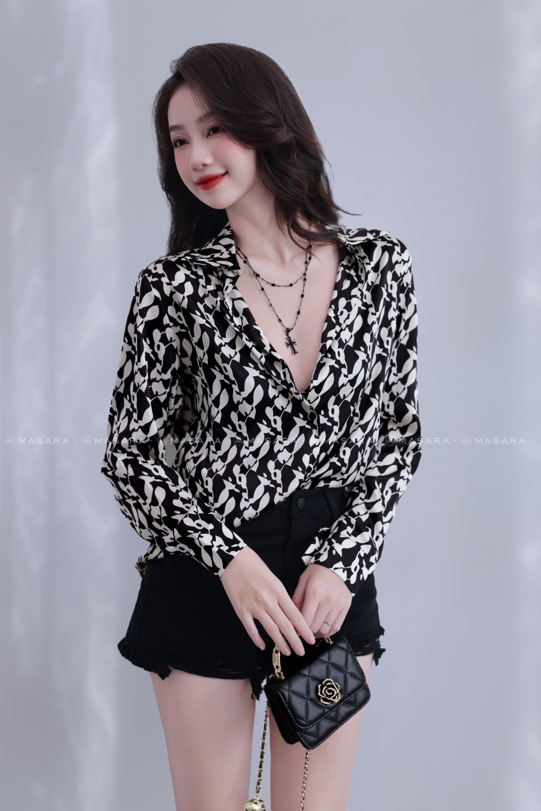 ÁO SƠ MI LỤA THỎ TRẮNG