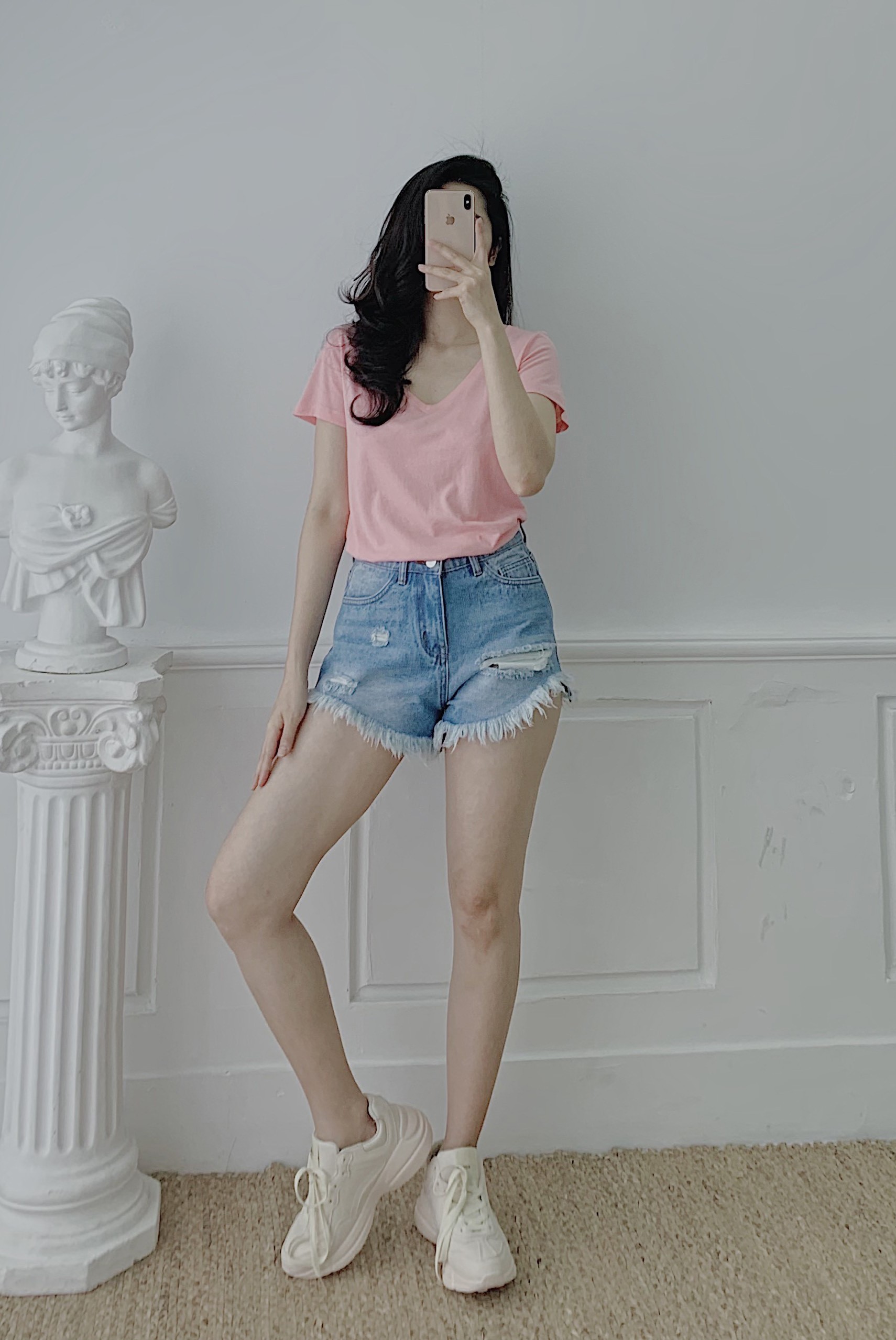 ÁO THUN CỔ TIM (HỒNG)