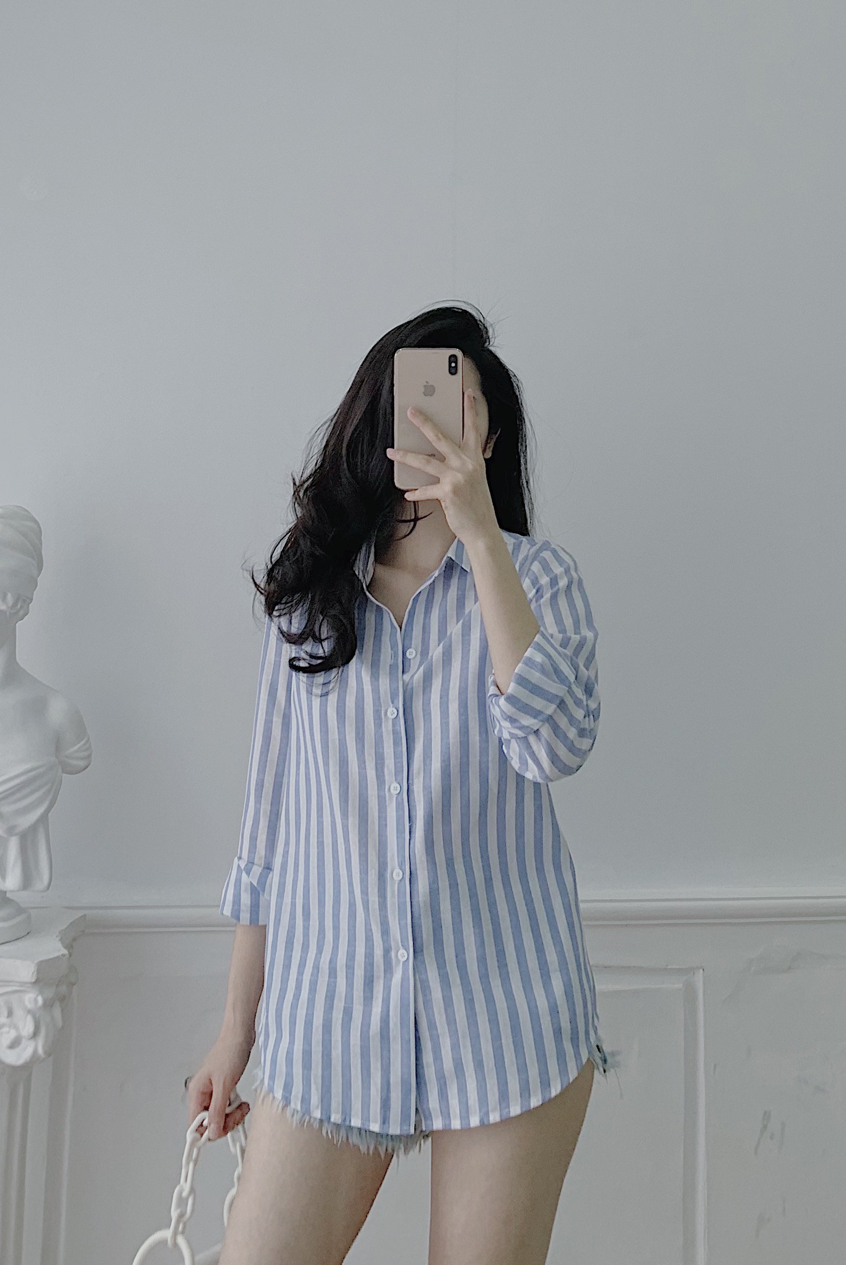 SƠ MI KẺ SUÔNG TO (XANH DƯƠNG)