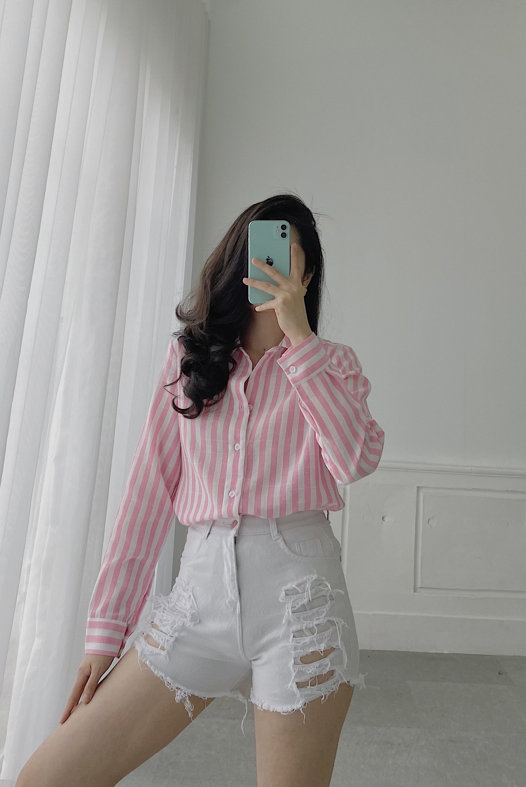 SƠ MI KẺ SUÔNG TO (HỒNG)