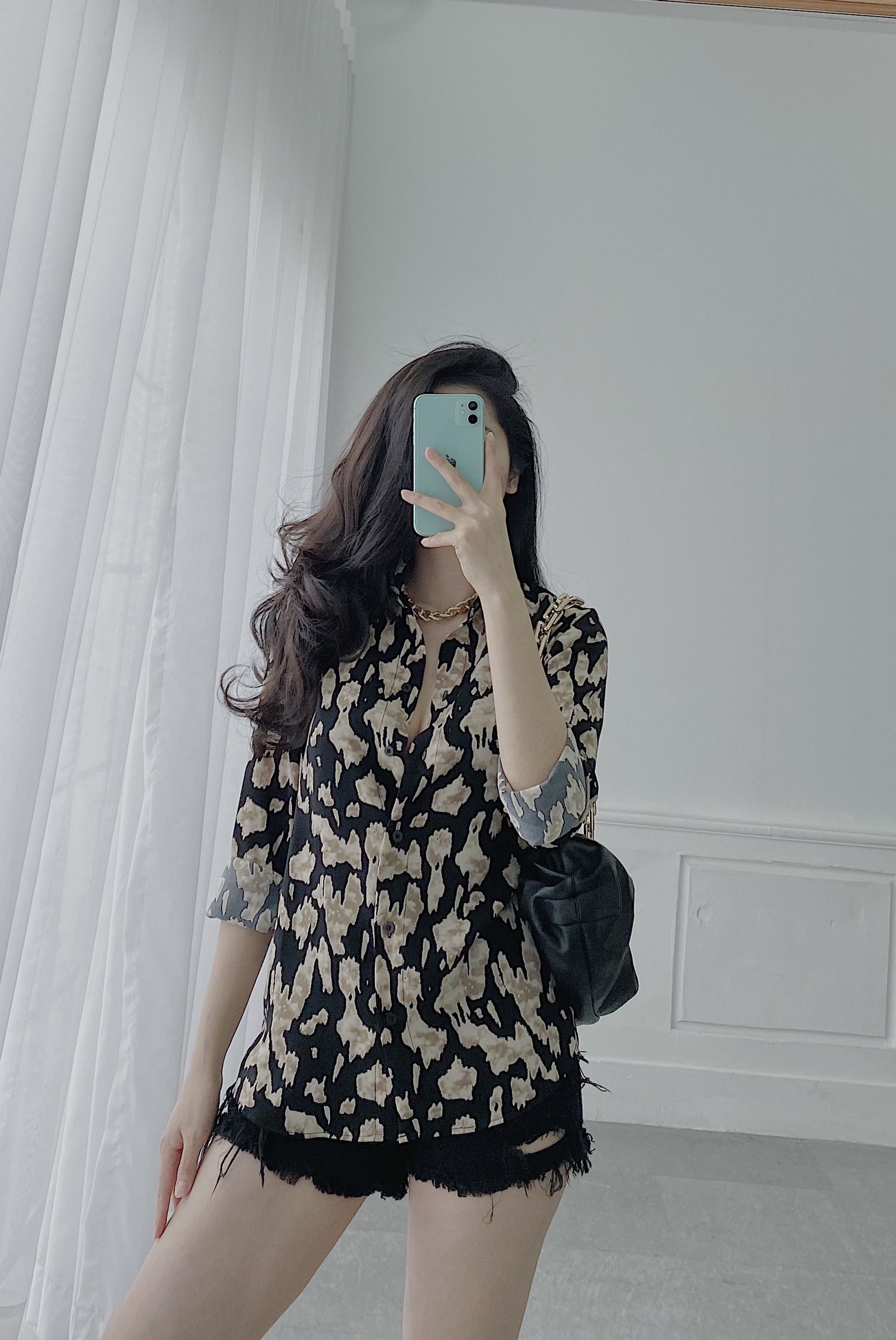 SƠ MI LỤA ĐỐM (KEM)