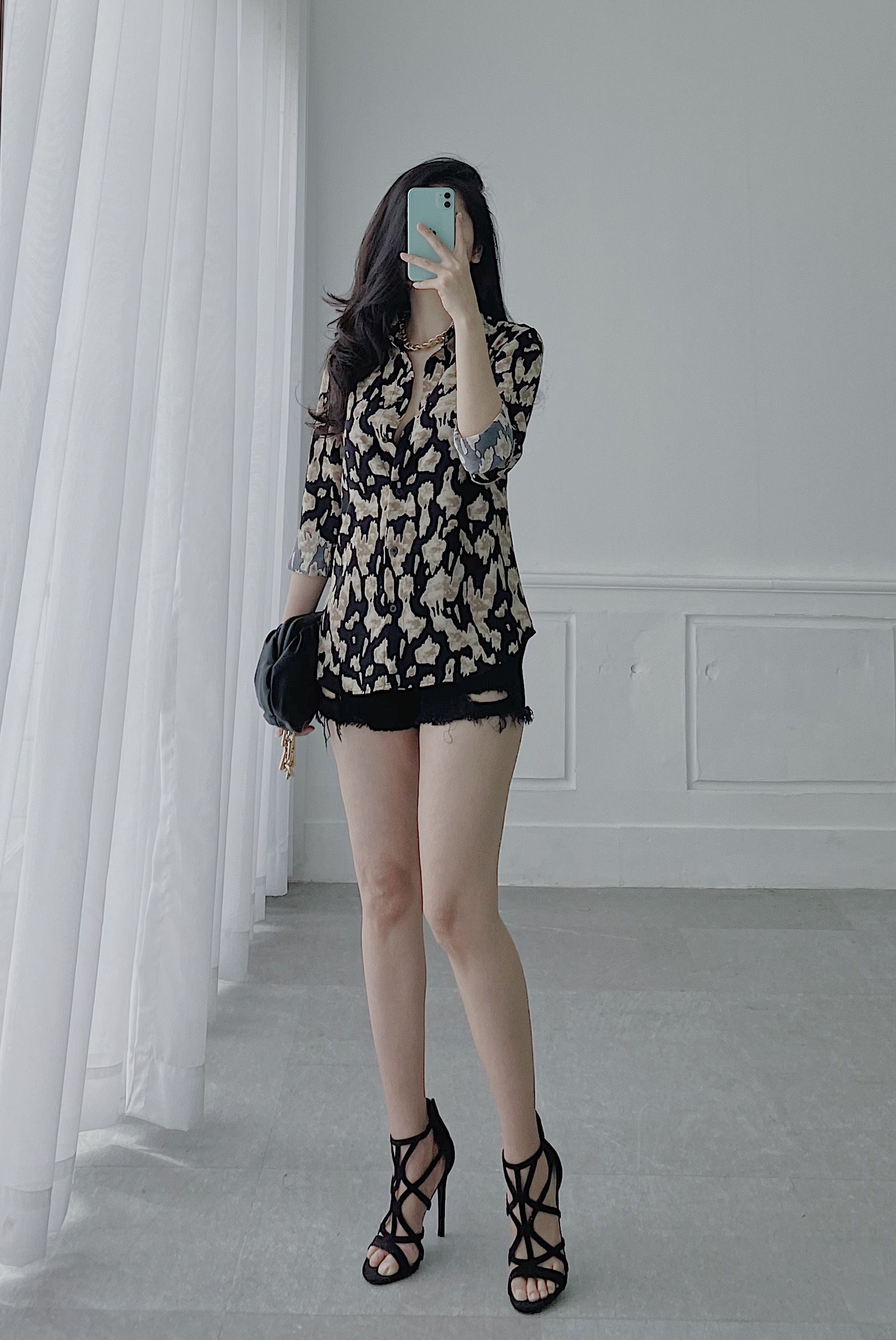 SƠ MI LỤA ĐỐM (KEM)
