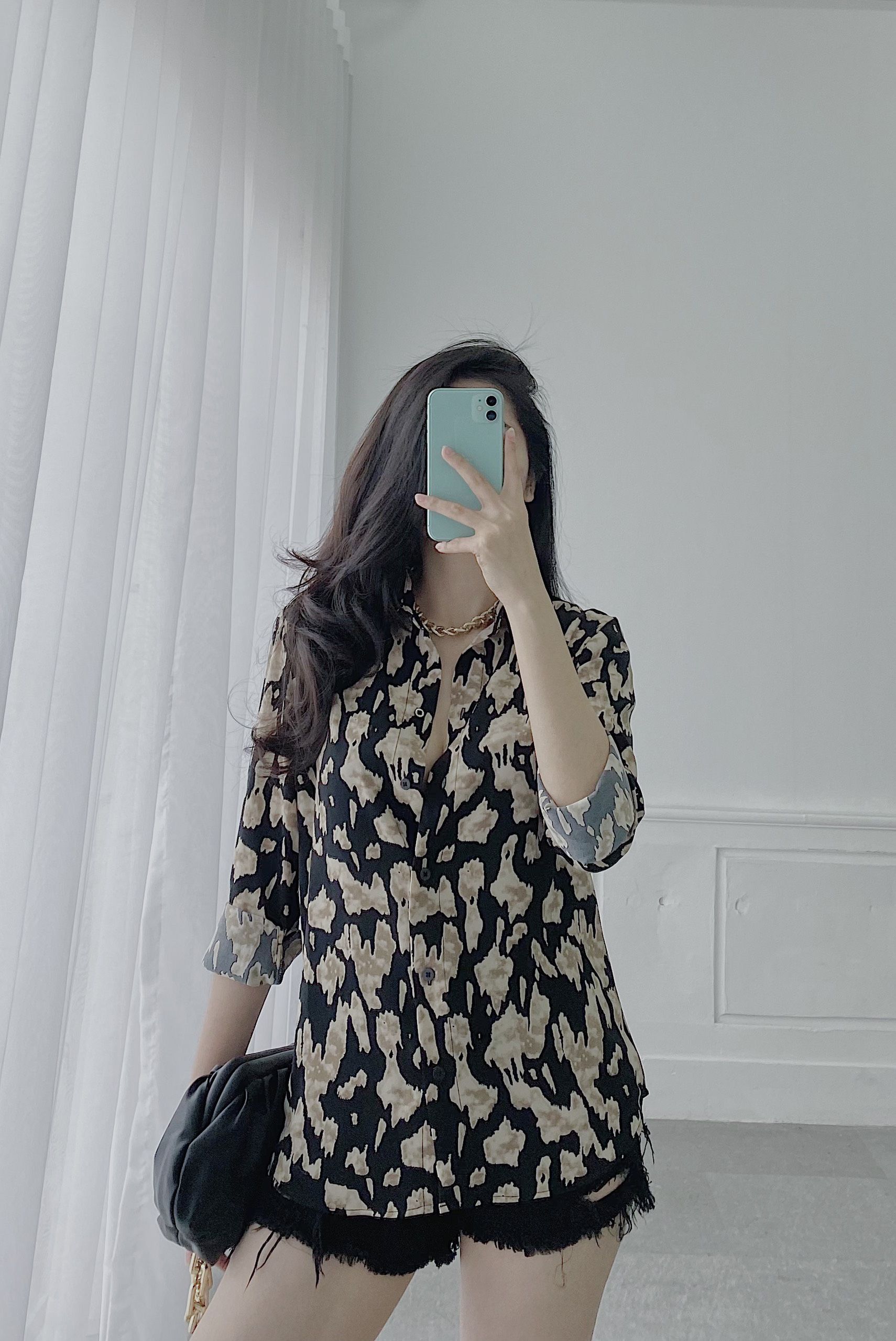 SƠ MI LỤA ĐỐM (KEM)