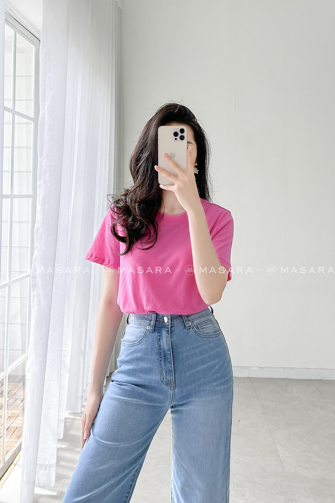 ÁO THUN COTTON 2 CHIỀU HỒNG NHẠT