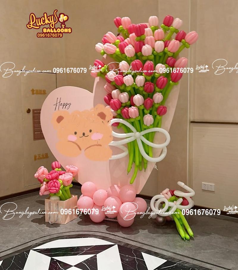 Backdrop Hoa Bóng Trang Trí Cầu Hôn Tỏ Tình