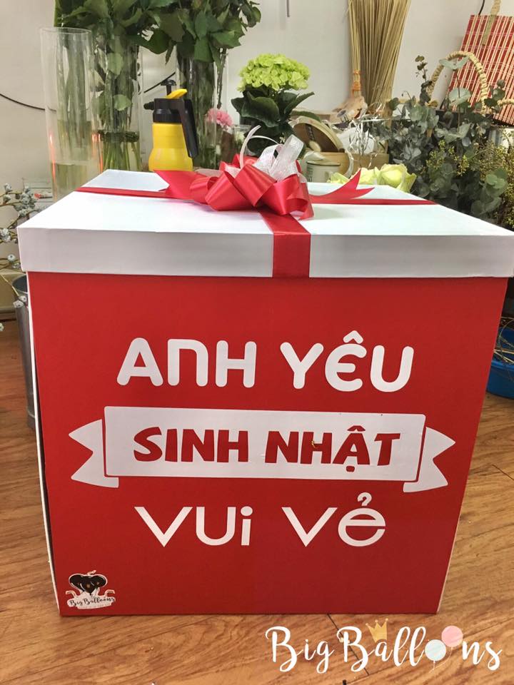 Hộp Quà Bóng Bay Surprise Box Tặng Người Yêu Tại Cầu Giấy