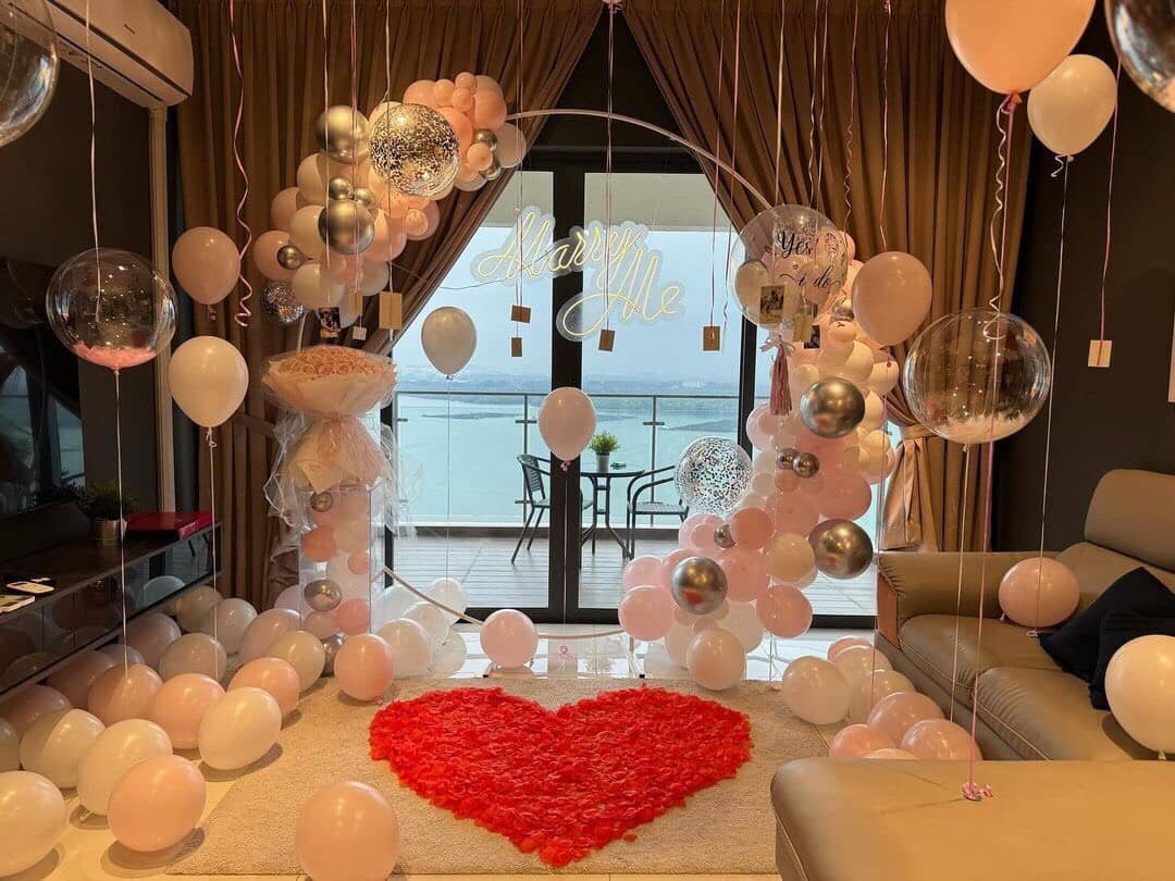 Trang Trí Tiệc Cầu Hôn Lãng Mạn Marry Me
