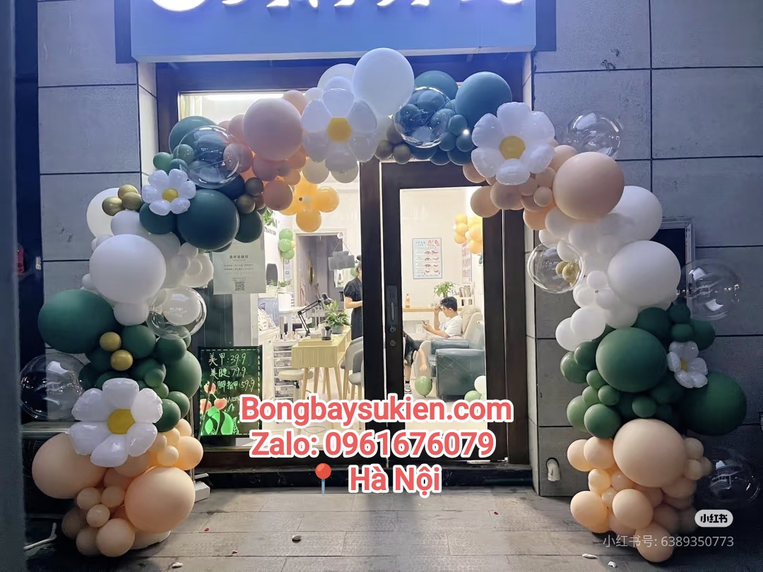 Trang trí khai trương cổng bóng khai trương Hà Nội đẹp