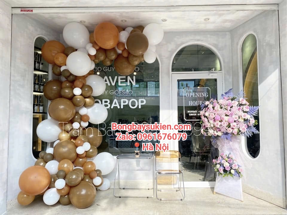 Trang trí khai trương cổng bóng khai trương Hà Nội đẹp