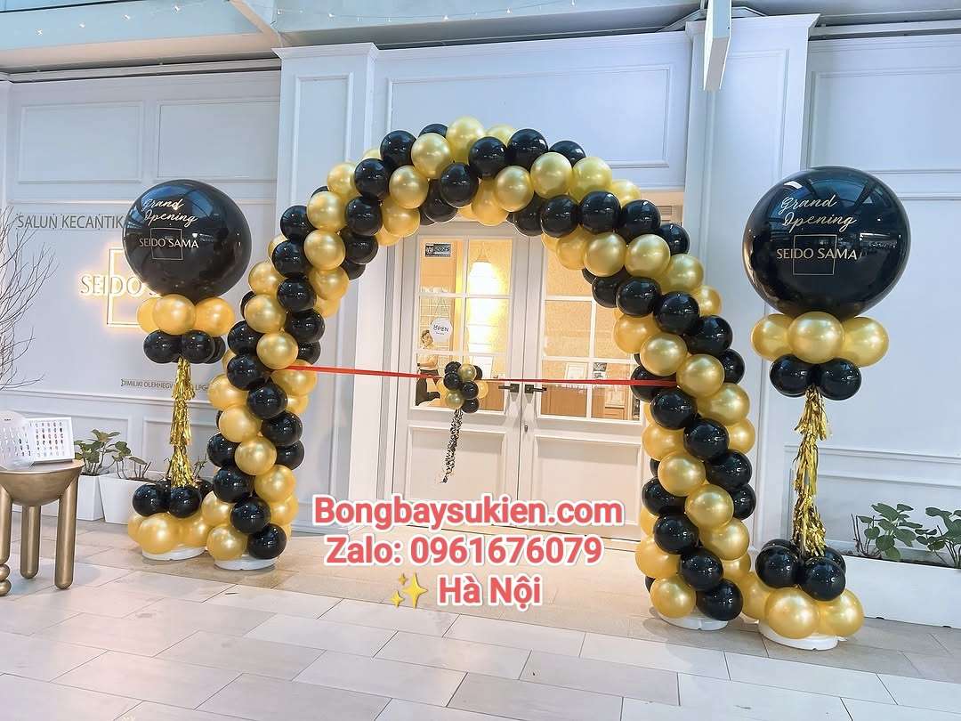 Trang trí khai trương cổng bóng khai trương Hà Nội đẹp