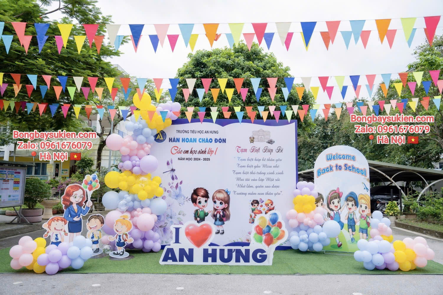 Những mẫu trang trí bóng bay lớp học khai giảng năm học mơi