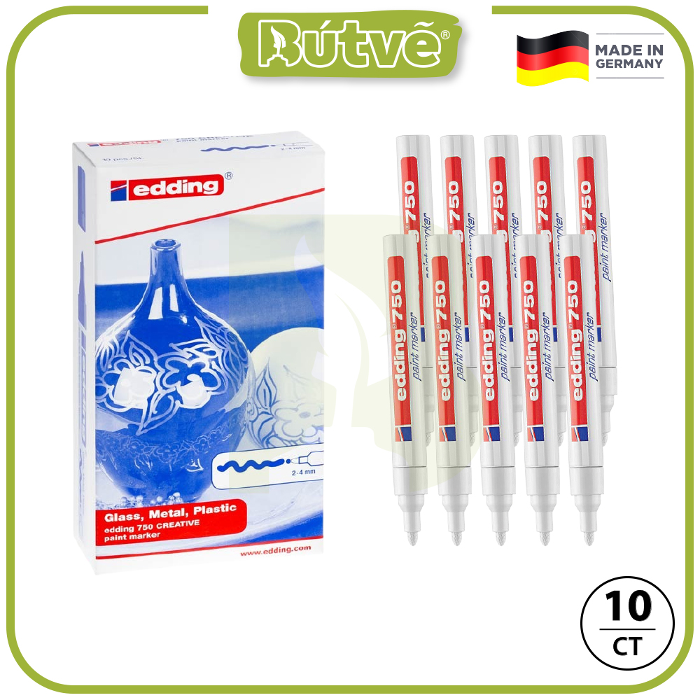 Bút sơn dầu vẽ đa chất liệu Edding 750 Paint Marker 2-4 mm - Trắng (White)