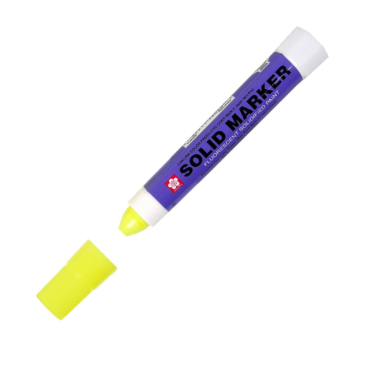 Bút sáp dầu chịu nhiệt độ cao Sakura Solid Marker High Temperature 12.0mm - Vàng phản quang (Fluorescent Lemon) XSC#302