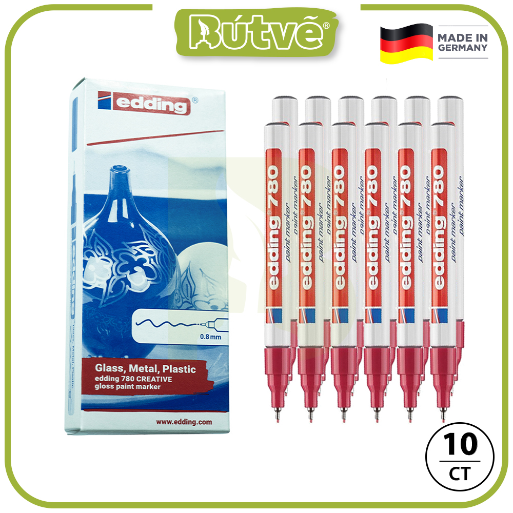 Bút sơn dầu viết thiệp không lem Edding 780 Paint Marker 0.8 mm - Đỏ (Red)