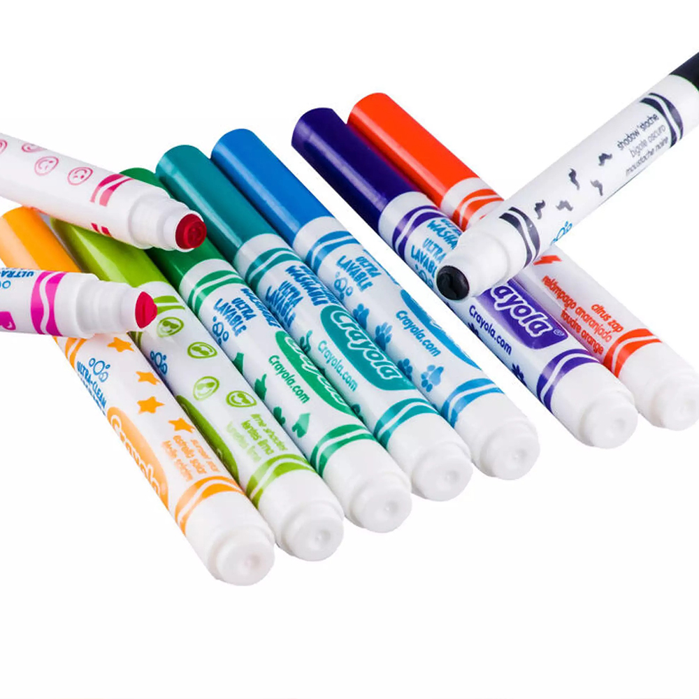 Bộ 12 bút đánh dấu đầu tròn làm sạch dễ dàng Crayola Ultra - Clean Washable Markers