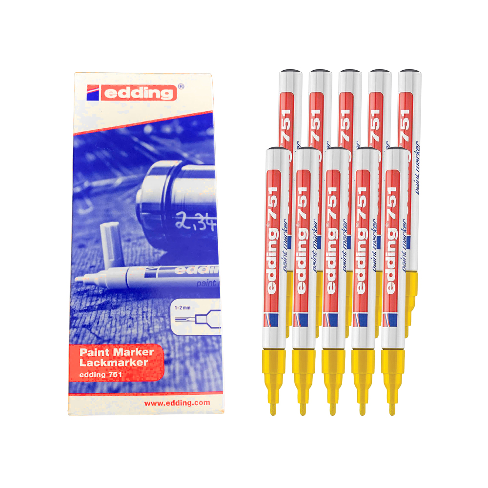 Bút sơn dầu vẽ đa chất liệu Edding 751 Paint Marker 1-2 mm - Vàng (Yellow)