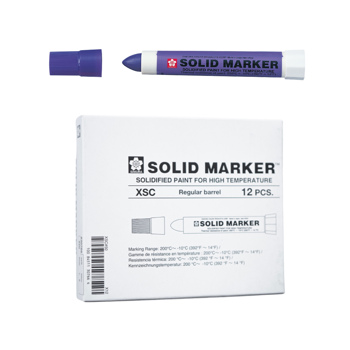 Bút sáp dầu chịu nhiệt độ cao Sakura Solid Marker High Temperature 12.0mm - Tím (Purple) XSC#24