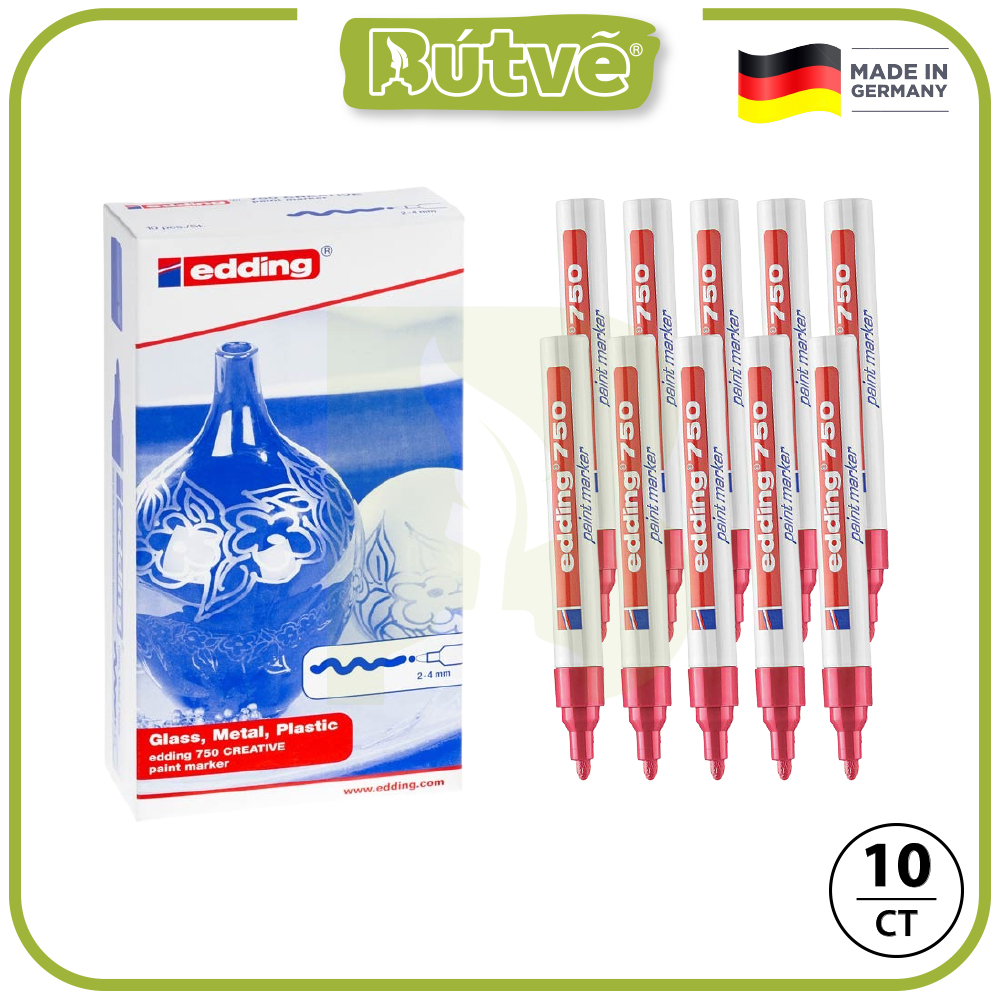 Bút sơn dầu vẽ đa chất liệu Edding 750 Paint Marker 2-4 mm - Đỏ (Red)