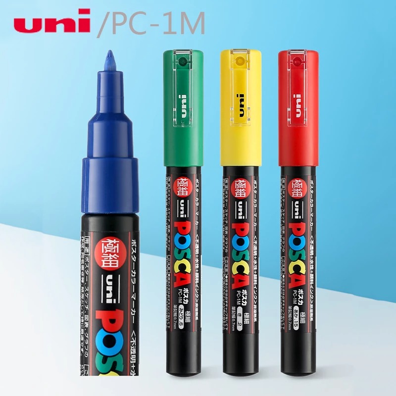 Bút sơn nước Uni Posca Paint Marker PC-1M 0.7mm Extra Fine vẽ trang trí đa chất liệu
