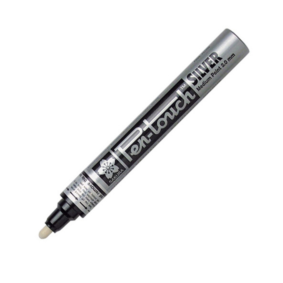 Bút sơn dầu Sakura Pentouch Medium Point 2.0mm đánh dấu đa năng - Bạc ánh kim (Silver) 41502